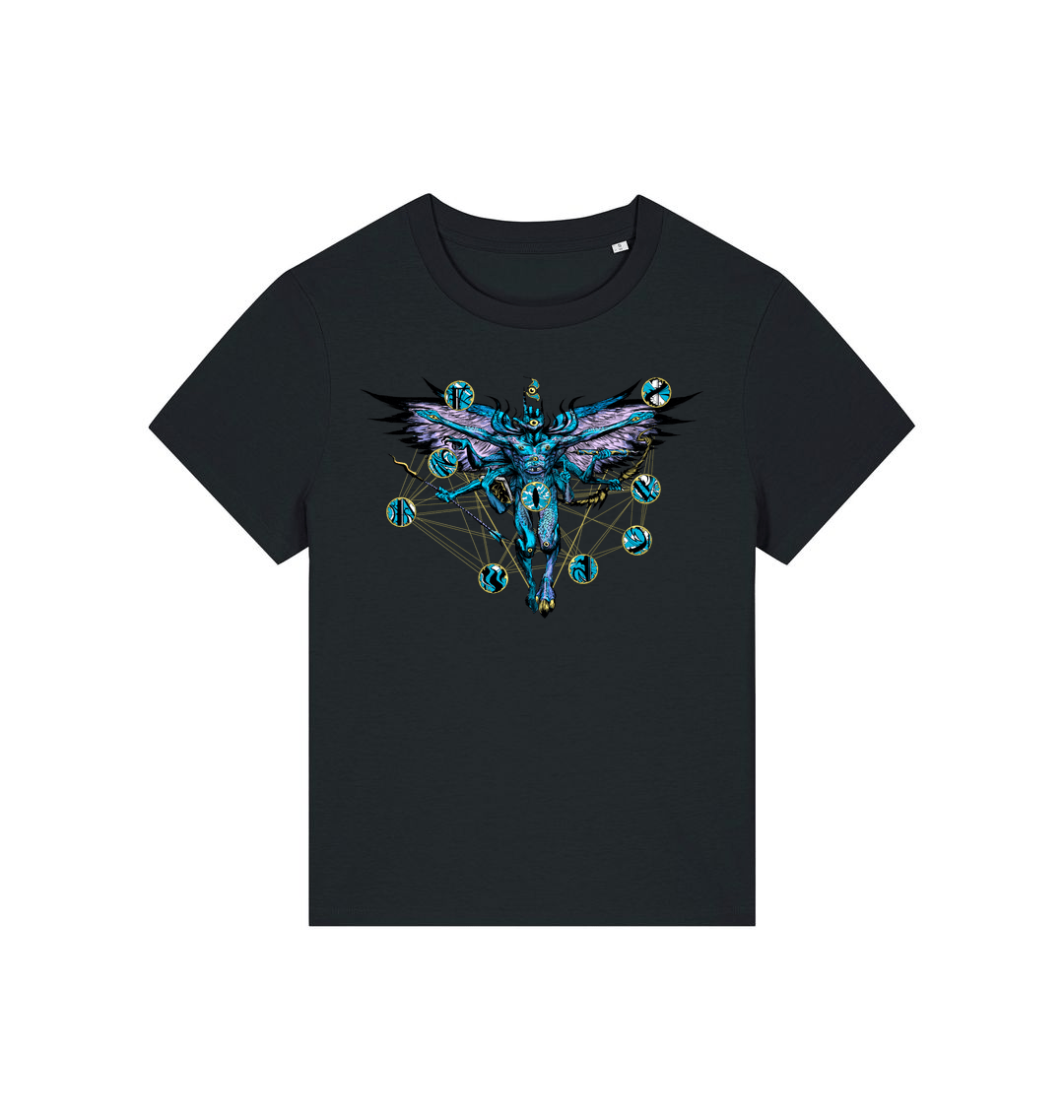 Black Printed T-shirt Front